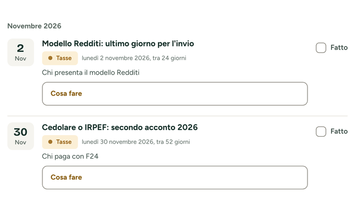 Scadenze e regole: le prossime date con spiegazione, categoria e giorni che mancano (dati inventati)